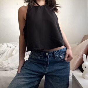 Brandy Melville Black Open Back Top